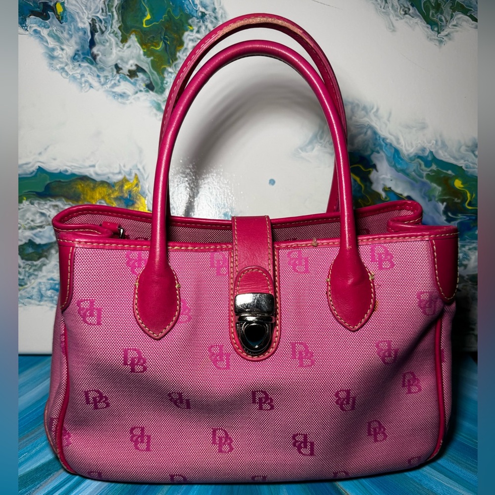 DOONEY & BURKE  Pink Satchel with Monogram Pattern